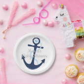 Nautical Anker Blue Grey Boy Baby shower Bord (Feest)
