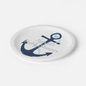 Nautical Anker Blue Grey Boy Baby shower Bord (Gekanteld)