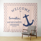 Nautical Anker Bruidsmeisjesfeest Achtergrond Wandkleed (In Situ (horizontaal))