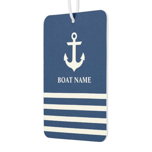 Nautical Anker Gestreepte Bootnaam Marine Blauw Luchtverfrisser (Links)