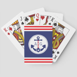 Nautical Anker Patriottische Sterren & Strepen Mon Pokerkaarten