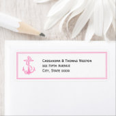 Nautical Anker Pink Framed 2LJ Retouradres Etiket (Insitu)