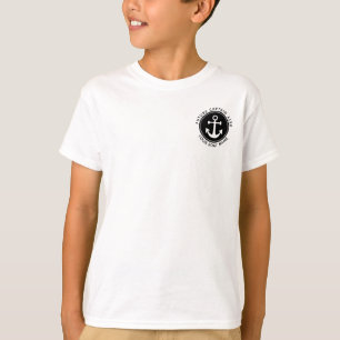 Nautical Anker Rope Black Custom Boot Naam T-shirt