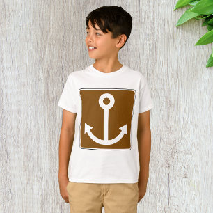 Nautical Anker Symbool Bruin Marina Bord T-shirt