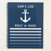 Nautical anker uw scheepshout log blauw planner (Voorkant)