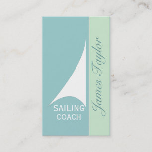 Nautical Aqua Minimal Sail Boat Sailing Visitekaartje