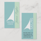 Nautical Aqua Minimal Sail Boat Sailing Visitekaartje (Voorkant / Achterkant)
