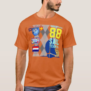 Nautical Argyle Nederland Flag Sail Number 88 T-shirt