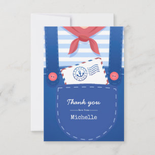 Nautical Baby Boy Shower by Mail Bedankkaart