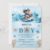 Nautical Baby Boy Shower Invitation (Devant)