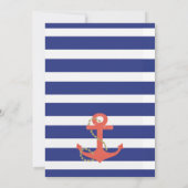 Nautical Baby Boy Shower Invitation Navy Blue Kaart (Achterkant)