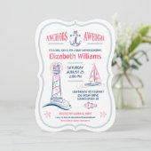 Nautical Baby Girl Shower Kaart (Staand voorkant)