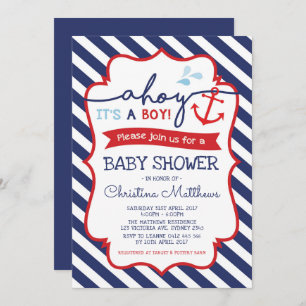 Nautical Baby shower Invitation Ahoy Het is een jo Kaart