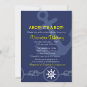 Nautical Baby shower Invitation, Ahoy! Het is een Kaart (Voorkant)