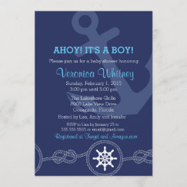 Nautical Baby shower Invitation, Ahoy! Het is een  Kaart
