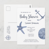 Nautical Baby shower Invitation Briefkaart (Voorkant / Achterkant)