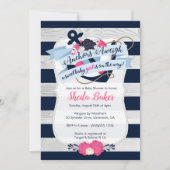 Nautical Baby shower Invitation - Girl Kaart (Voorkant)