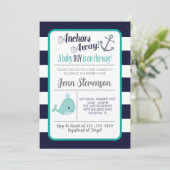 Nautical Baby shower Invitation Kaart (Staand voorkant)