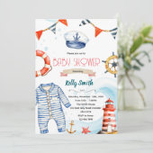 Nautical baby shower invitation kaart (Staand voorkant)