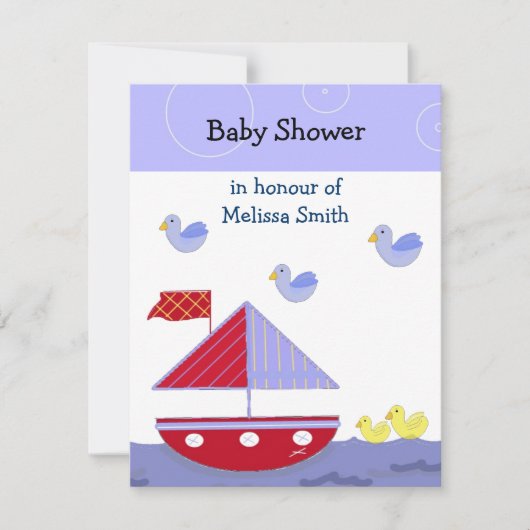 Nautical Baby shower Invitation Kaart (Voorkant)