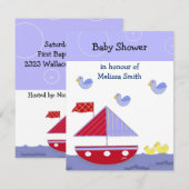 Nautical Baby shower Invitation Kaart (Voorkant / Achterkant)