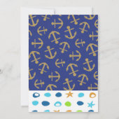Nautical Baby shower Invitation Kaart (Achterkant)