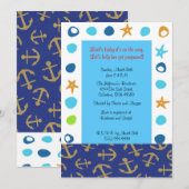 Nautical Baby shower Invitation Kaart (Voorkant / Achterkant)