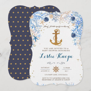 Nautical Baby shower Invitation Kaart