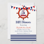 Nautical Baby shower Invitation Kaart (Voorkant)