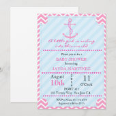 Nautical Baby shower Invitation Kaart (Voorkant / Achterkant)