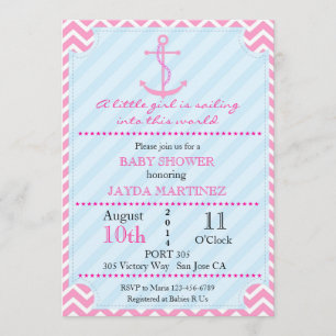 Nautical Baby shower Invitation Kaart