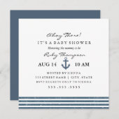 Nautical Baby shower Invitation Kaart (Voorkant / Achterkant)