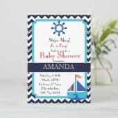 Nautical baby shower nodig voor jongen kaart (Staand voorkant)