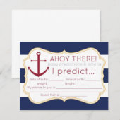 Nautical Baby shower Predications & Advice Kaart (Voorkant / Achterkant)