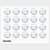 Nautical Baby shower Round Sticker (Vel)
