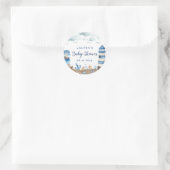 Nautical Baby shower Round Sticker (Tas)