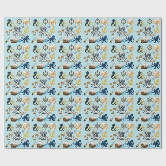  Nautical Bachelor Party Cadeaupapier (Vlak)