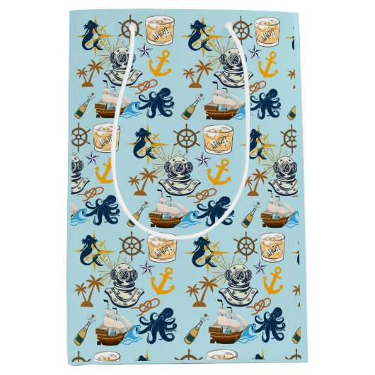 Nautical Bachelor Party Medium Cadeauzakje (Voorkant)