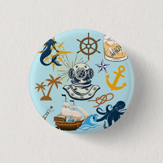  Nautical Bachelor Party Ronde Button 3,2 Cm (Voorkant)