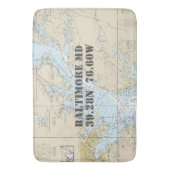 Nautical Baltimore MD Lengtegraad Breedtegraad Badmat (Voorkant Verticaal)