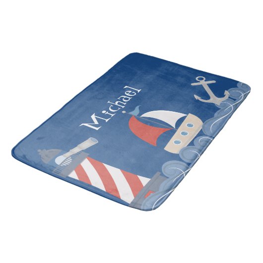 Nautical Bath Mat Personalized (Gekanteld)