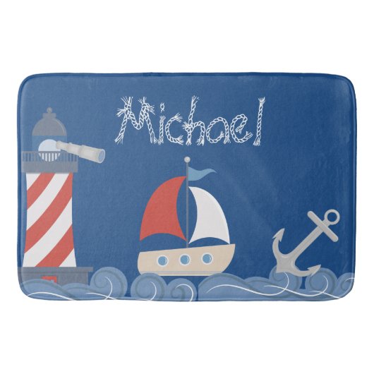 Nautical Bath Mat Personalized (Voorkant)