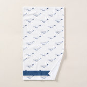 Nautical Bathroom Navy Blue Whale Bad Handdoek (Handdoek)