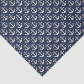 Nautical Beach Anchors Navy Blue Ivory Sailing Tissuepapier (Detail)