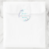 Nautical Beach Aqua Shell Bruiloftsfeest Waterverf Ronde Sticker (Tas)