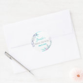 Nautical Beach Aqua Shell Bruiloftsfeest Waterverf Ronde Sticker (Envelop)