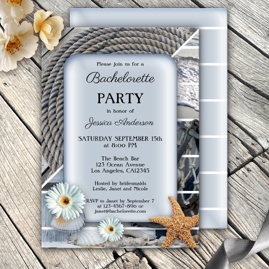 Nautical Beach Bachelorette Party Invitation