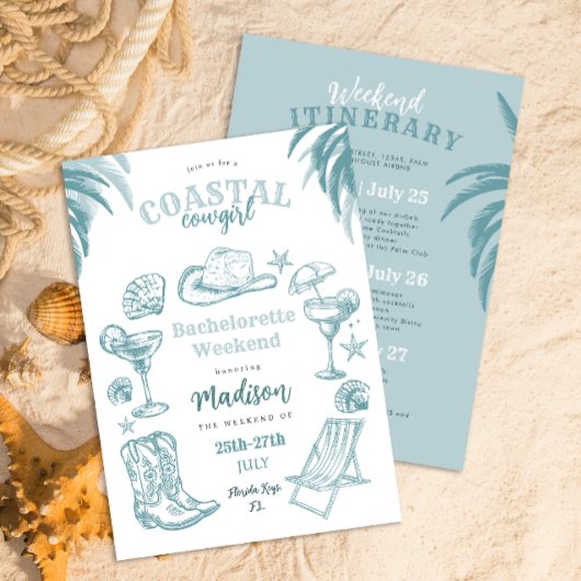 Nautical Beach Bachelorette Party Invitation
