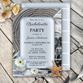 Nautical Beach Bachelorette Party Invitation Kaart