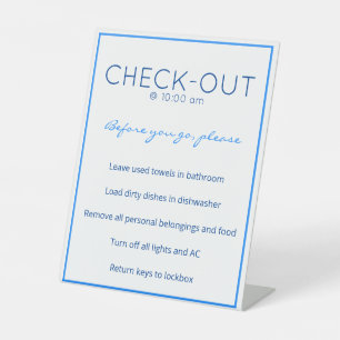 Nautical Beach Blue Guest Bekijk Tafelbord Reclamebord Met Voetstuk
